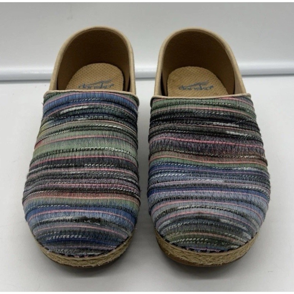 Dansko Clogs Fabric Jute Pro Artisan Weave Sunset Fabric Women's Sz 38 US 7.5-8 - Picture 2 of 14